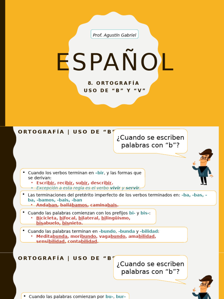 Uso correcto de "B" y "V" en español | PDF | Artes del Lenguaje y ...