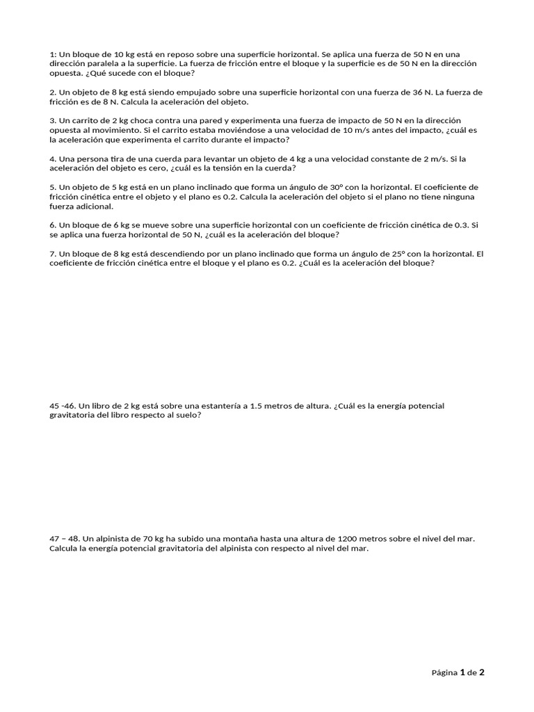 Ejercicios para Resolver Unidad 1 | PDF