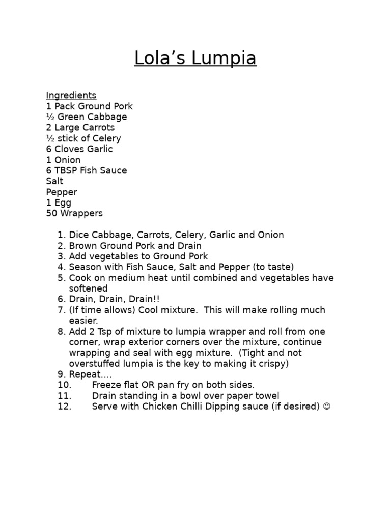 Lola lumpia recipe pdf