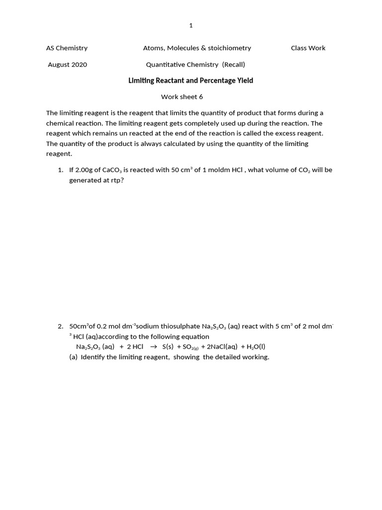 as-chemistry-class-work-limiting-reagents-and-percentage-yield-work