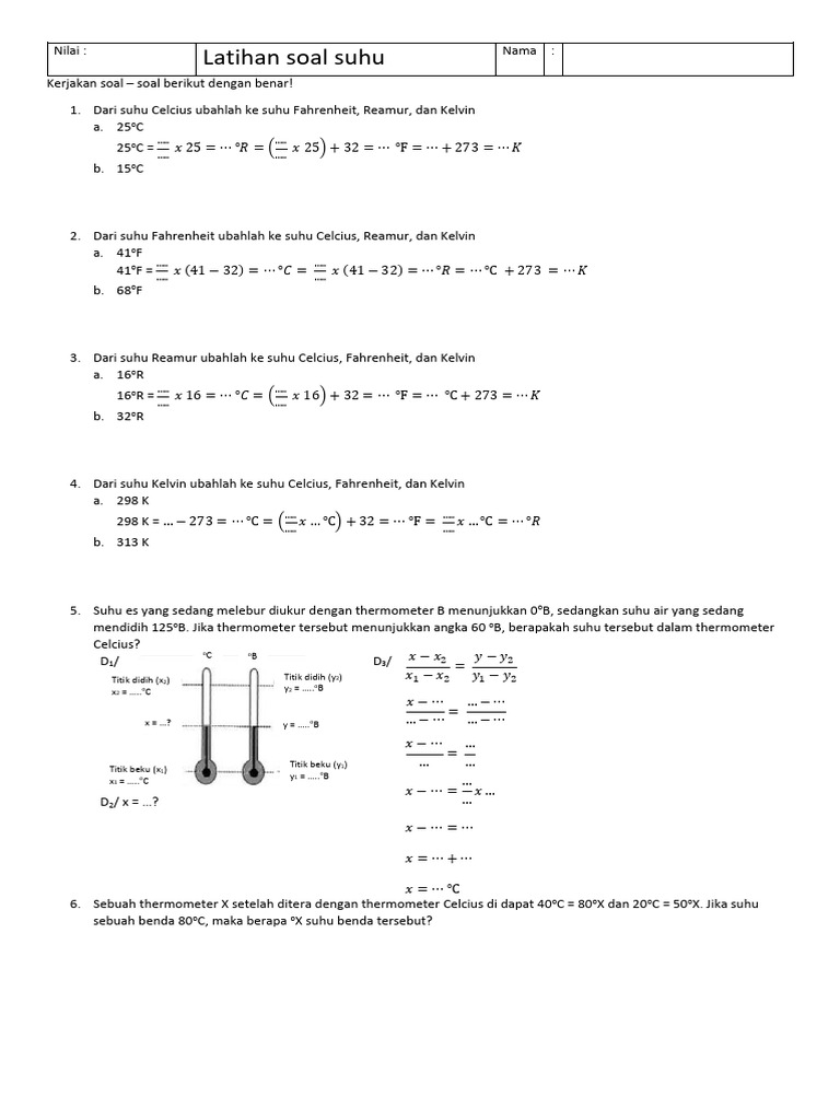 Latihan Soal Konversi Suhu Kelas 7 | PDF