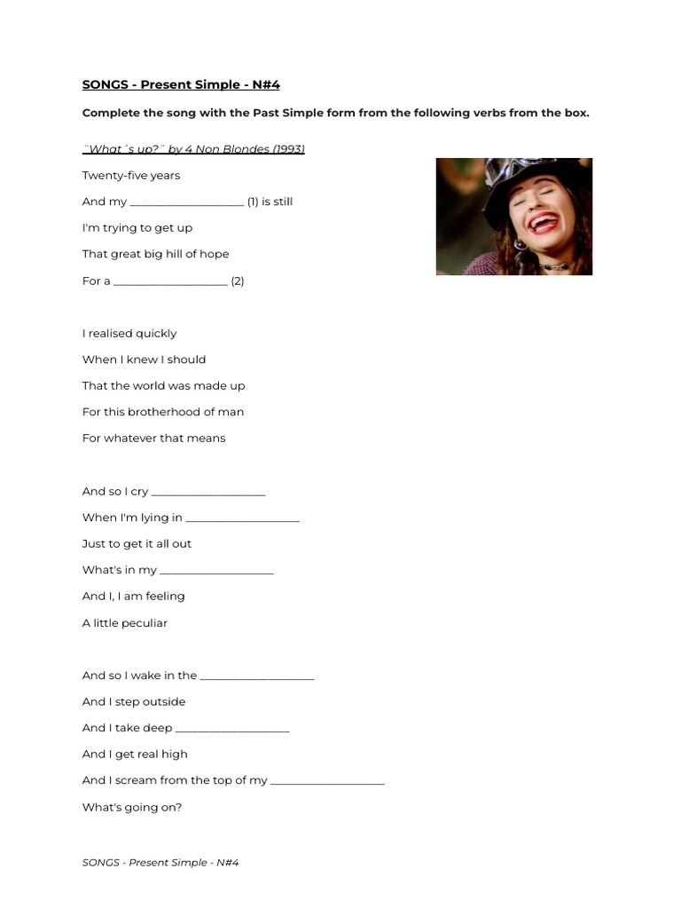 SONGS - Present Simple - N#4 | PDF