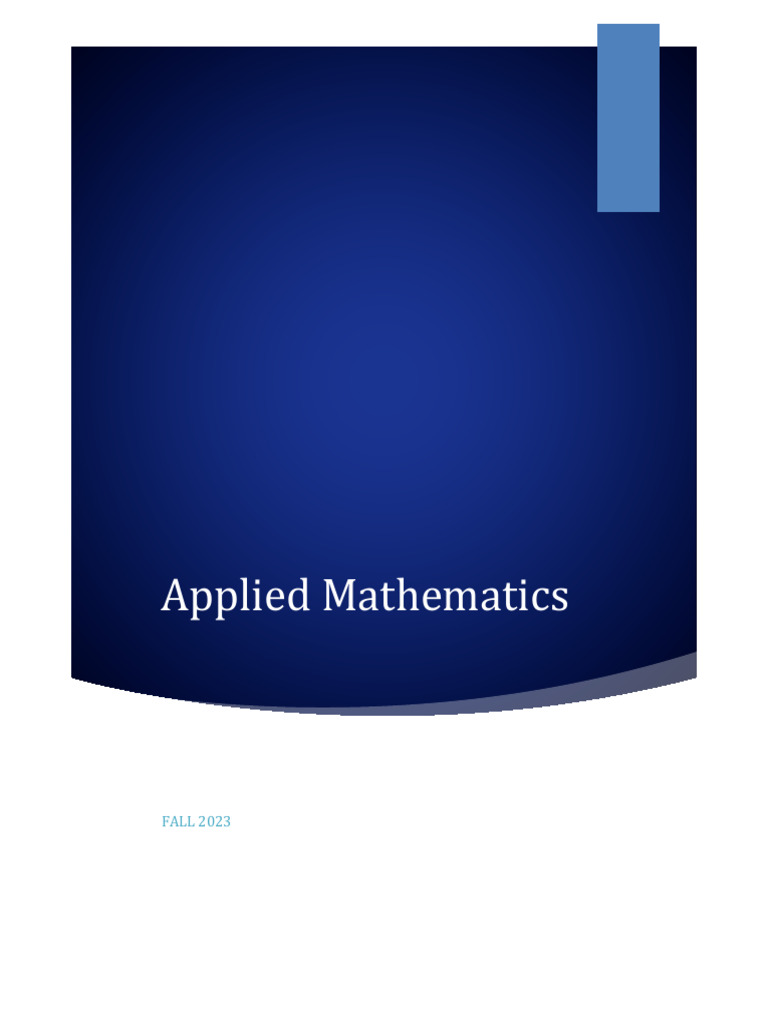 Applied Math - Exercises 2023 | PDF