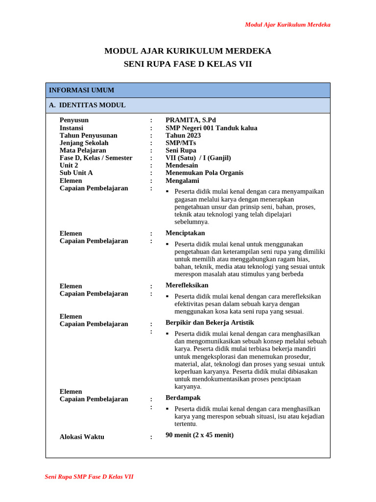 Modul Ajar Unit 2 | PDF