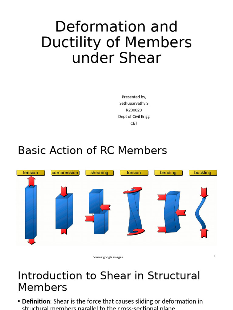 Deformation and Ductility of Members in Shear | PDF