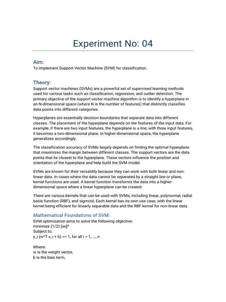 SVM Experimentxtended | PDF | Computers