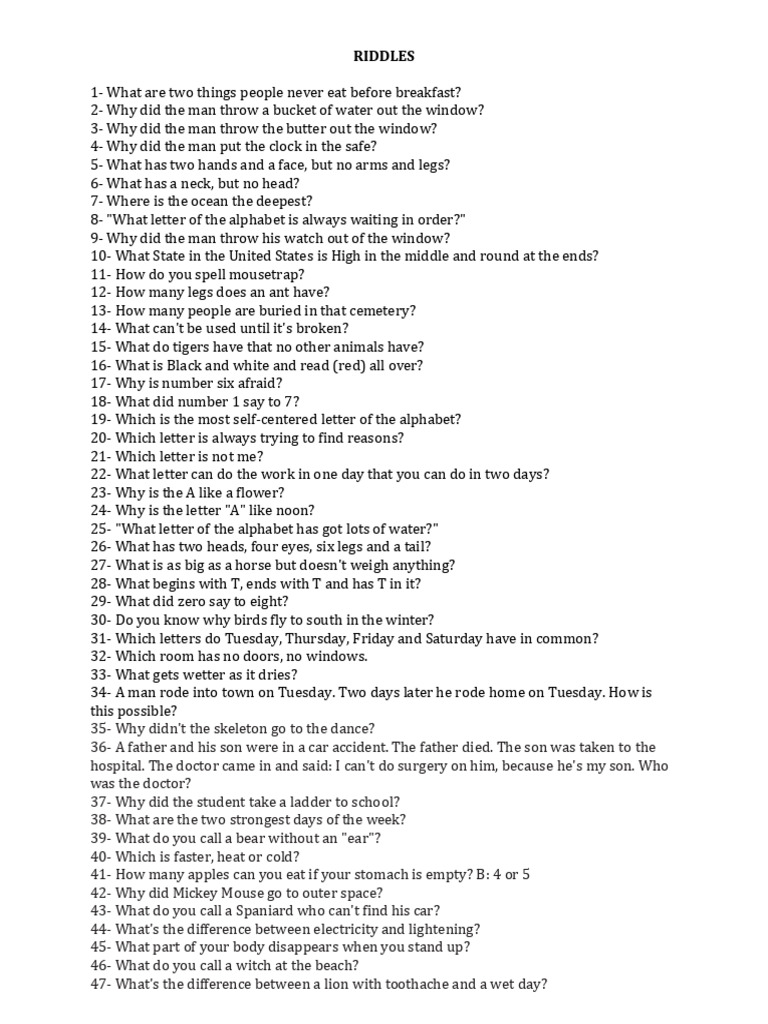 RIDDLES | PDF