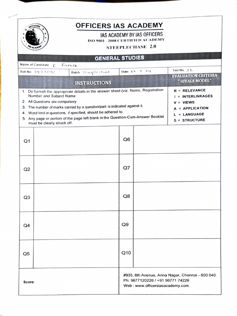Ramesh Test 12 Governance | PDF