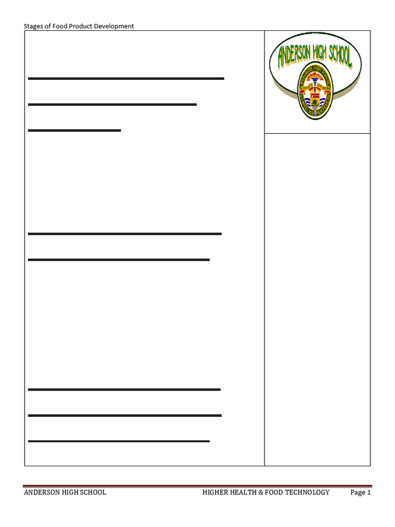 Stages of the Food Product Development Process (1) PDF