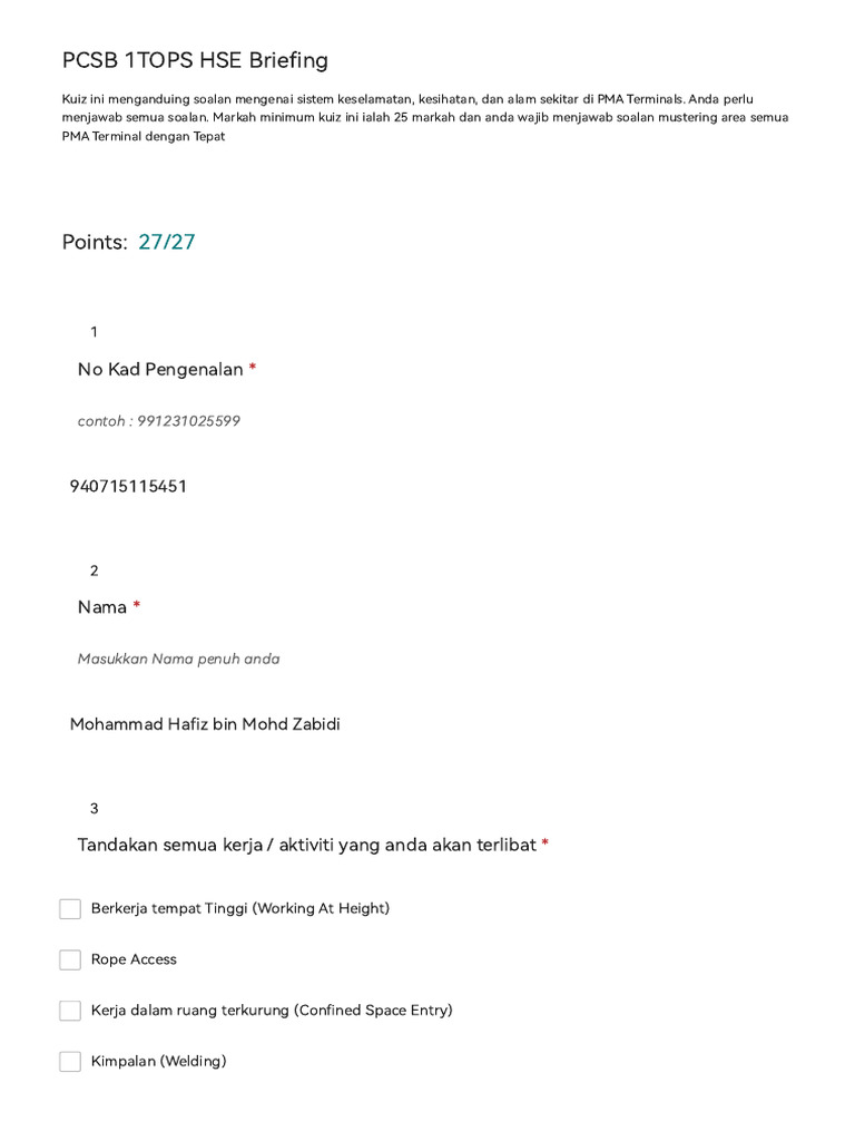 PCSB 1tops Hse Briefing | PDF