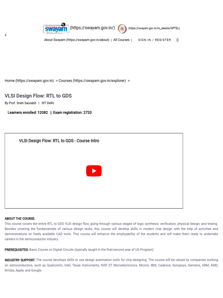 17 vlsi design flow rtl to gds course pdf