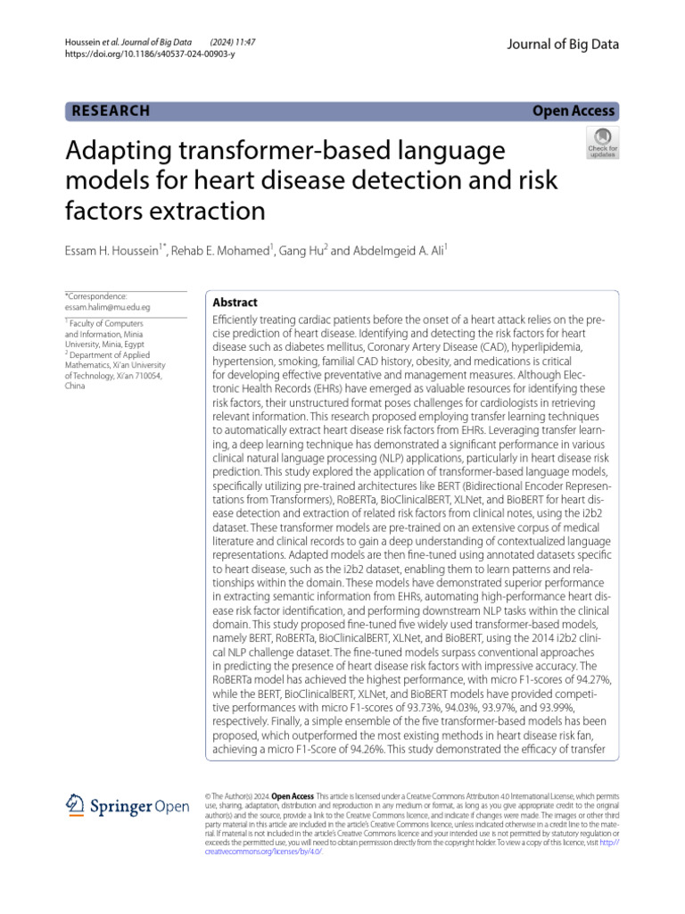 Adapting Transformer Based Language Models For Heart Disease Detection ...