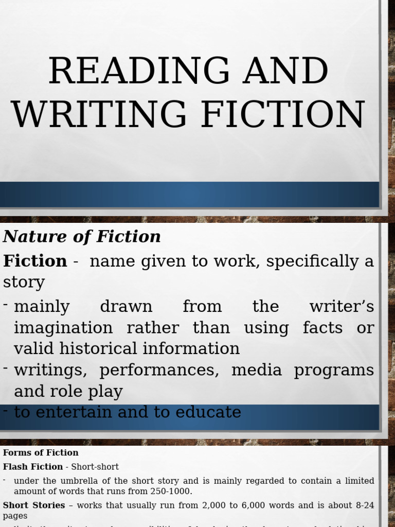 Reading and Writing Fiction | PDF | Young Adult | General Fiction