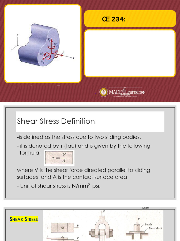 2. Ce 234 Shear and Bearing Stress | PDF