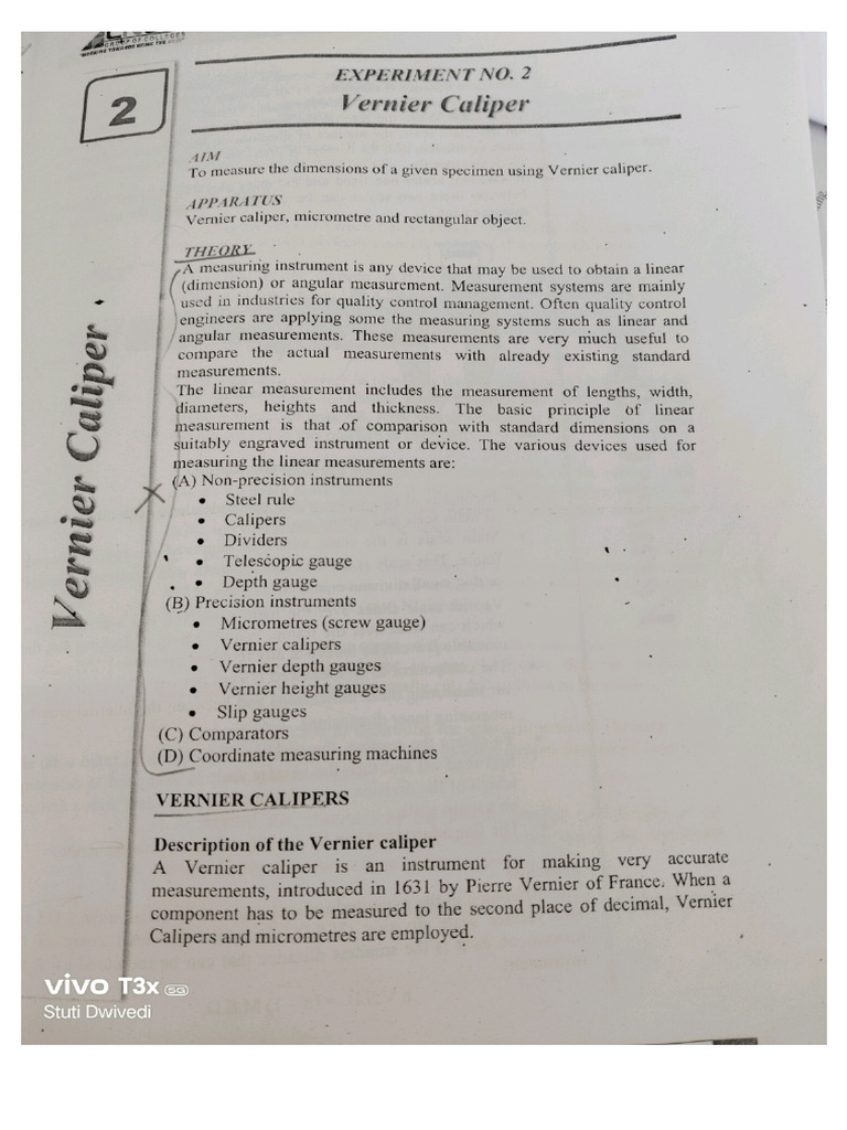 Vernier Caliper Pdf