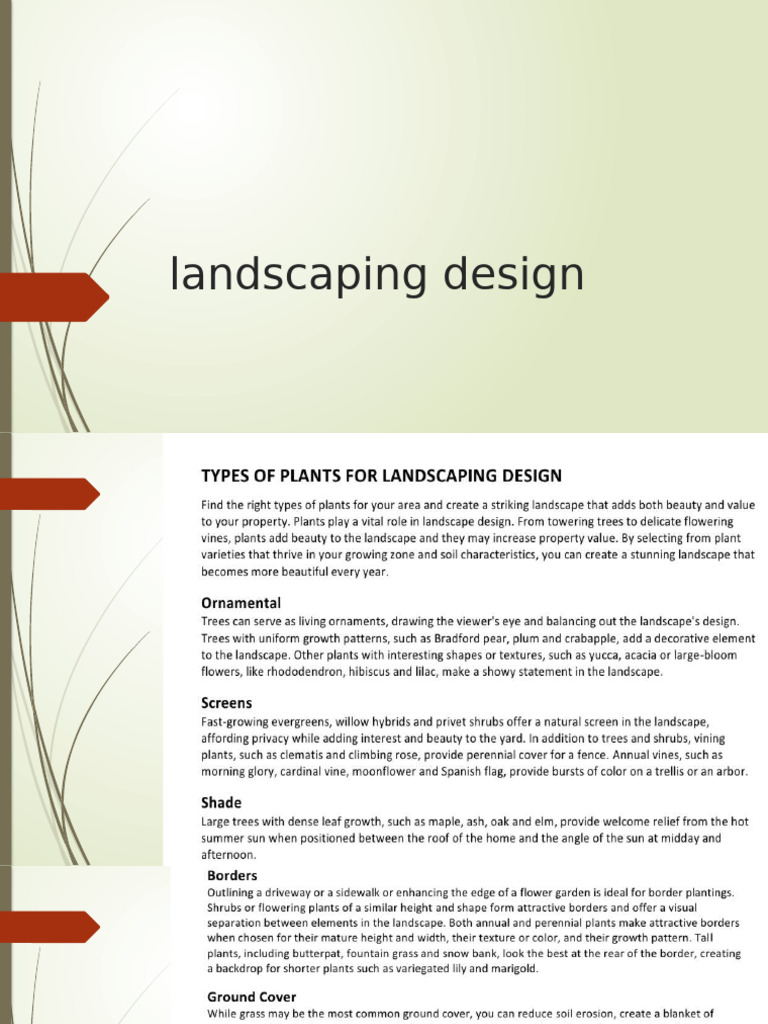 8CTypes of Plants for Landscaping Design PDF
