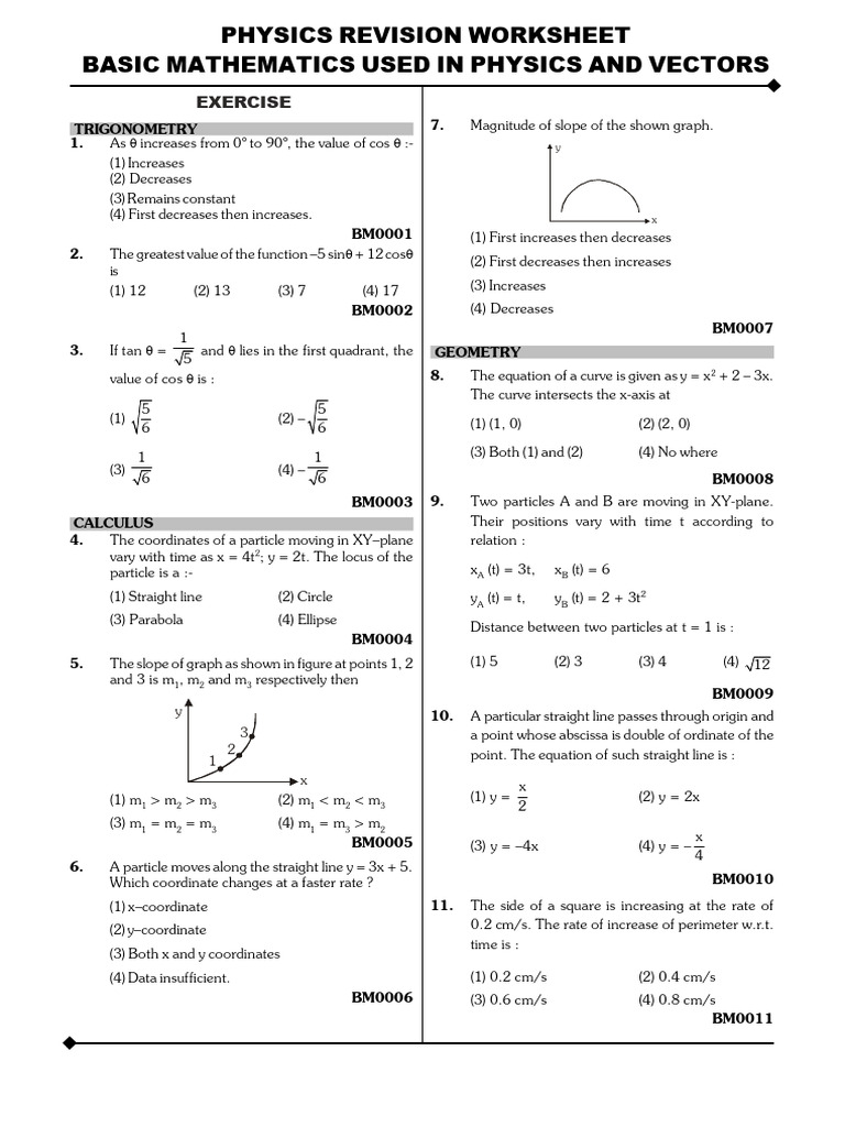 01.basic Maths & Vectors | PDF