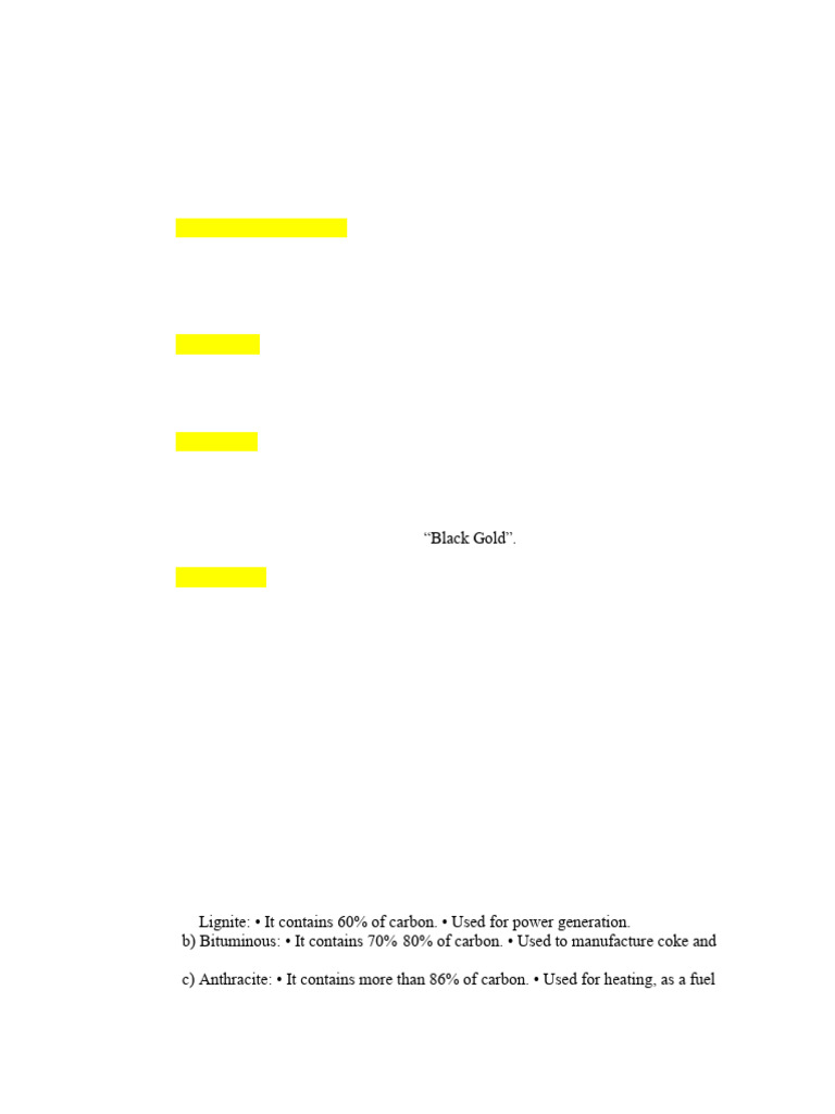 Coal and Petroleum Assignment Answer Key | PDF