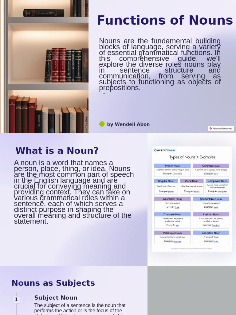 Functions Of Nouns Pdf – CHAPTER 1 FUNCTIONS OF NOUNS Noun – JHIMHN