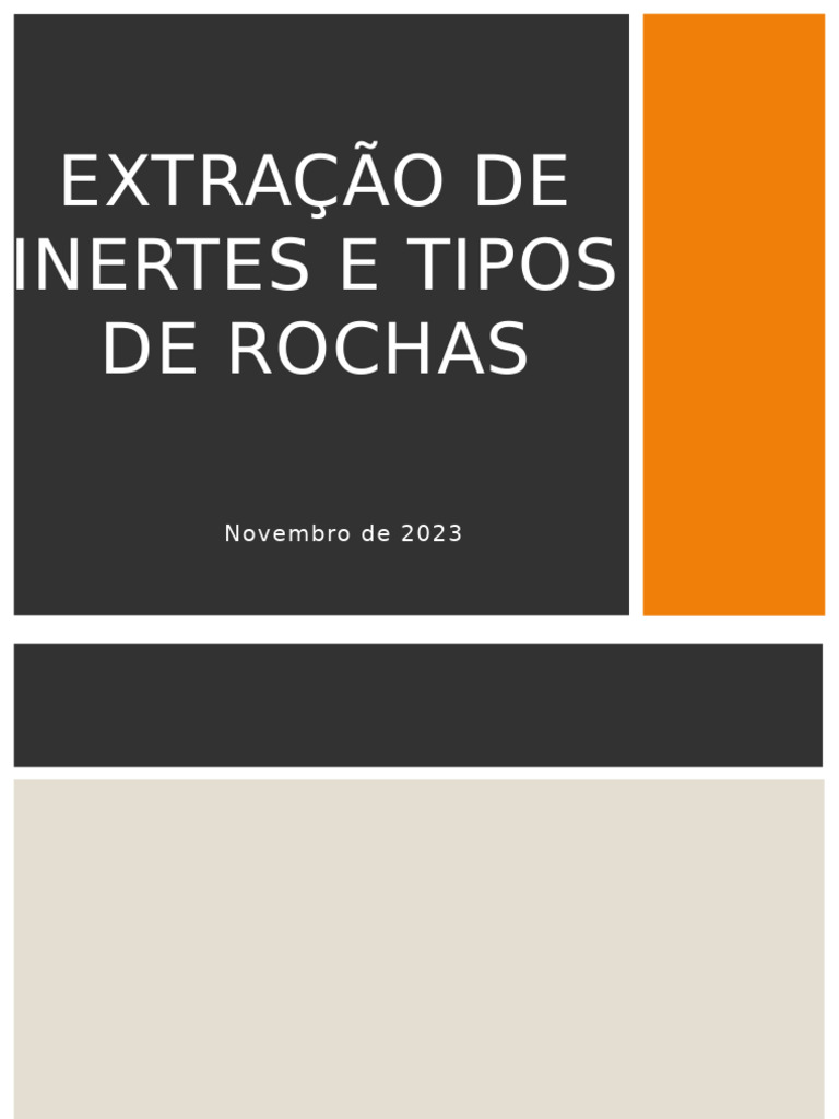 Extração de Inertes e Tipos de Rochas | PDF