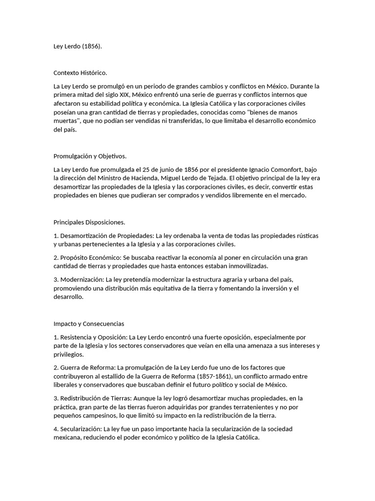 Ley Lerdo | PDF