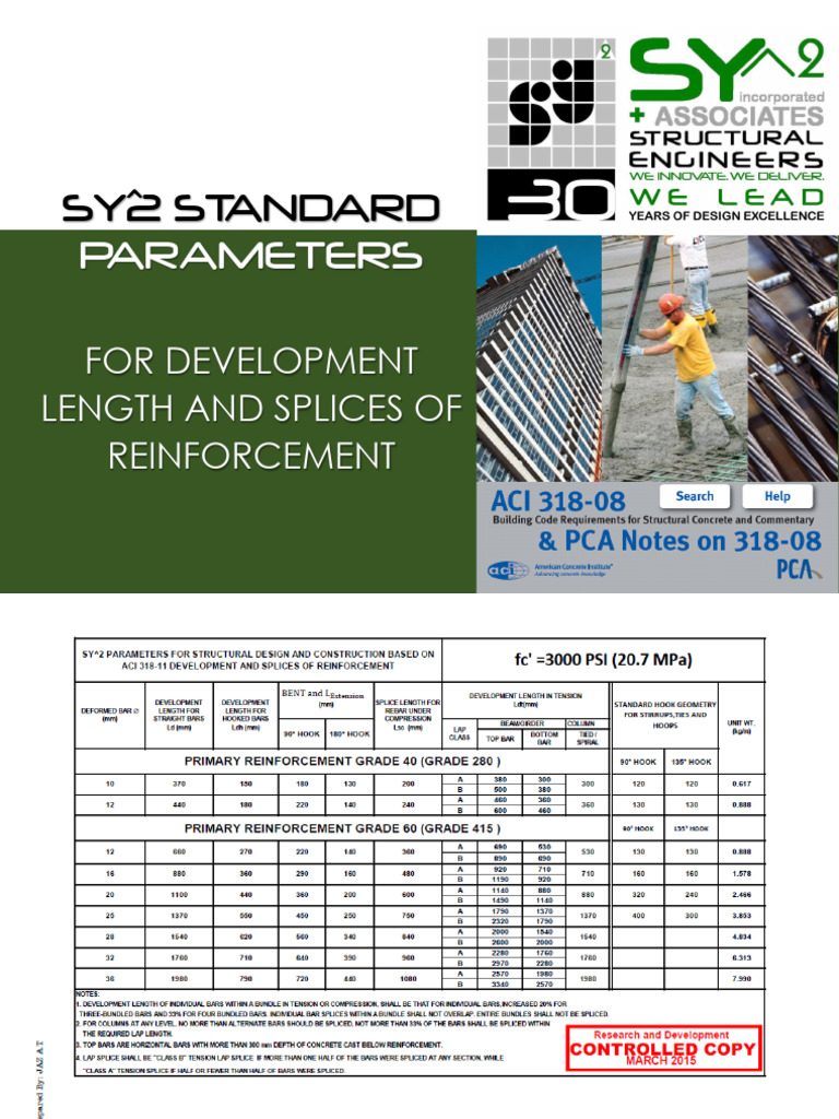 Latest Parameters For Development Length and Splices | PDF