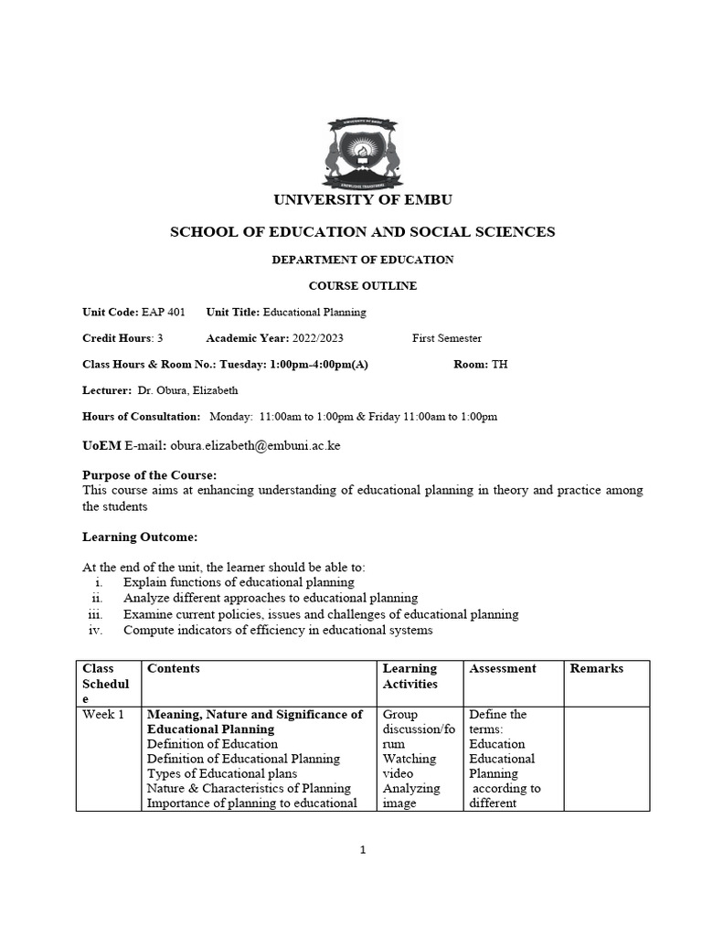 Course outline pdf