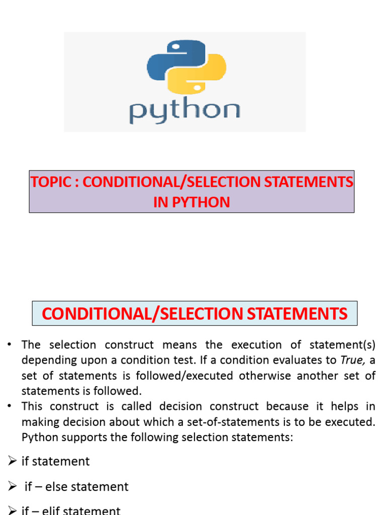 4) Python Review Conditional - Statements | PDF