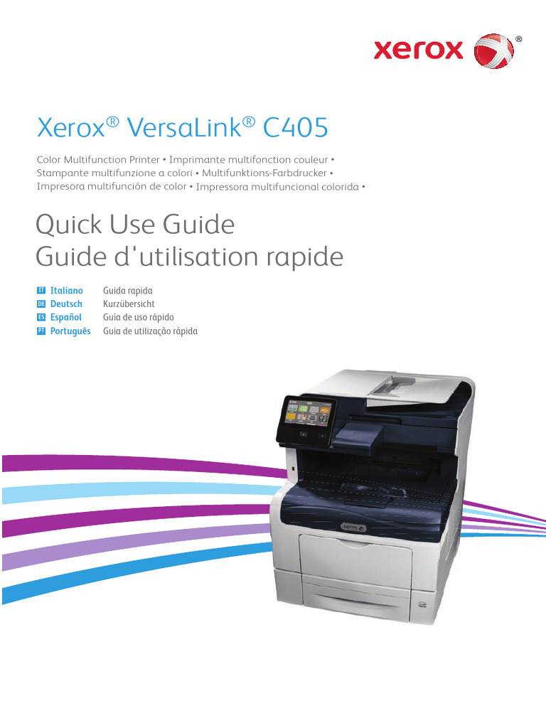 Xerox Versalink C405: Quick Use Guide Guide D'Utilisation Rapide | PDF