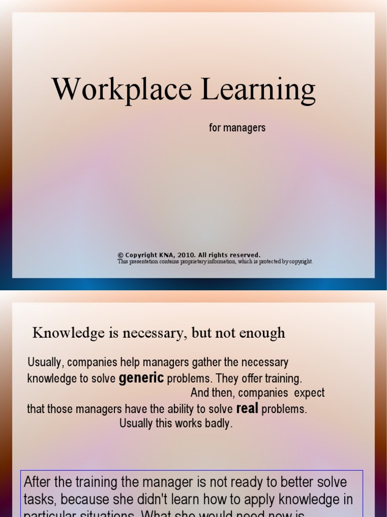 Workplace Learning For Managers | PDF | Competence (Human Resources ...