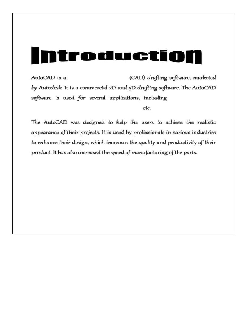 Cad Micro Project | PDF