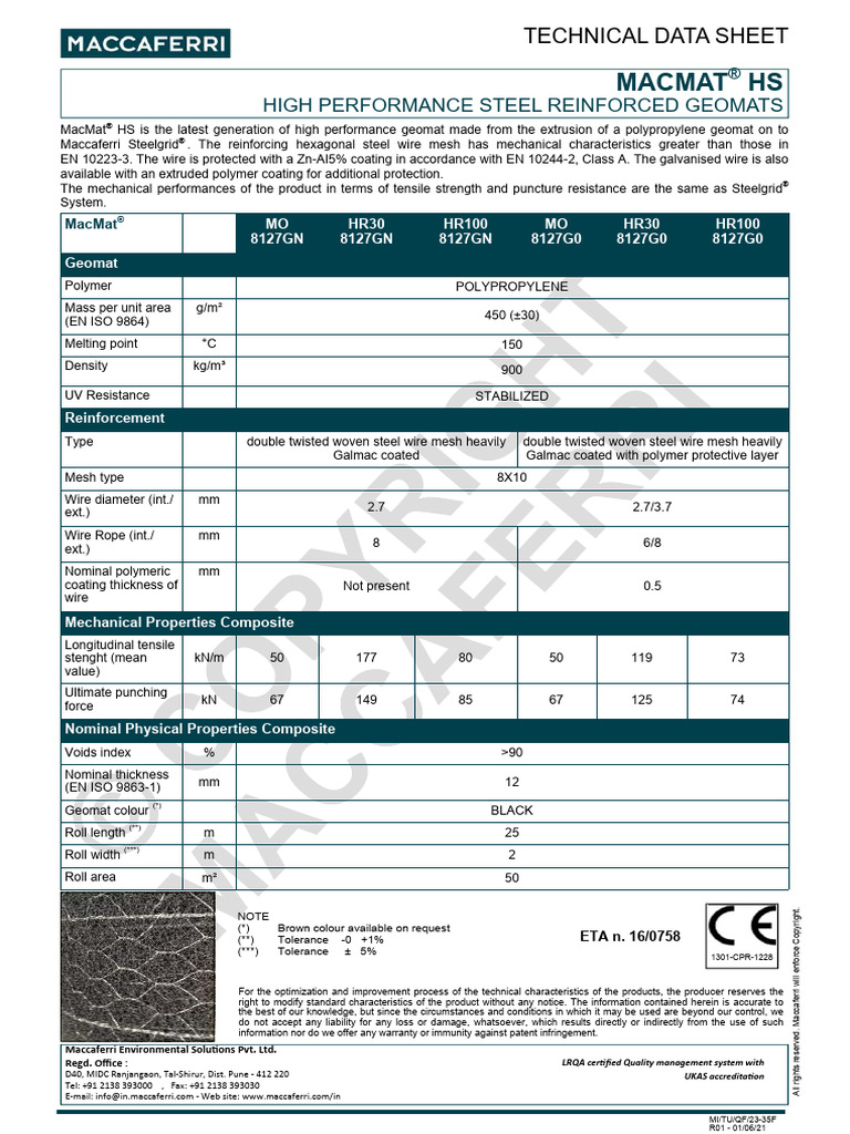 MacMat® HS Technical Data Sheet | PDF
