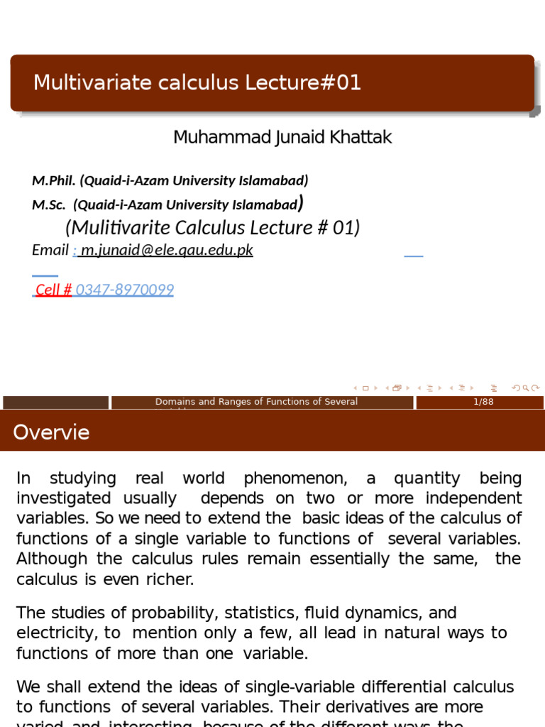 Multivariate Calculus Overview | PDF