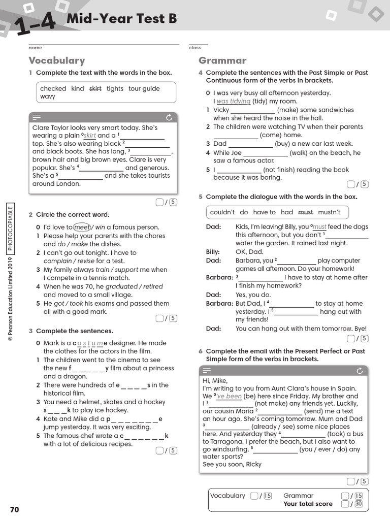 Mid Year Test 1 4 B PDF | PDF