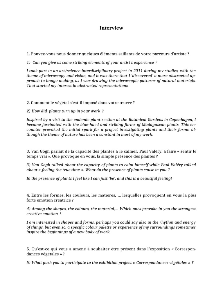 Interview Artistes Ninaj Pdf