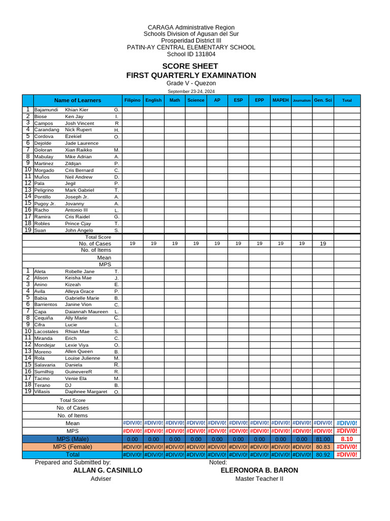 SCORE SHEET-Allan | PDF