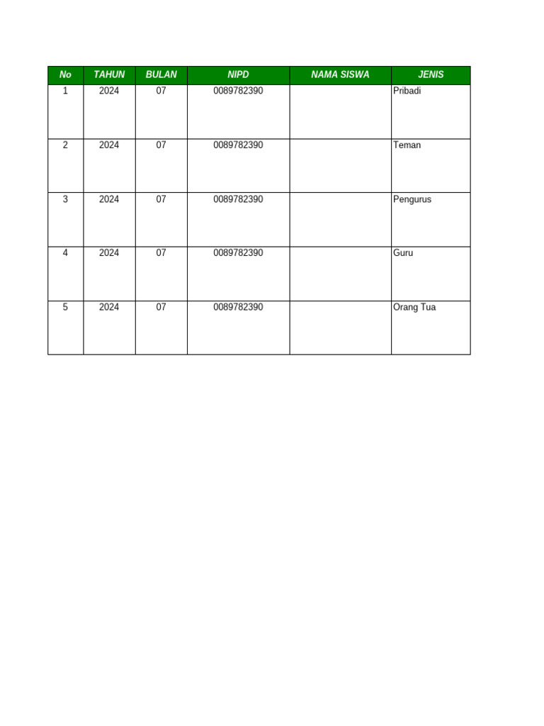 Contoh Format Import Data Masalah | PDF