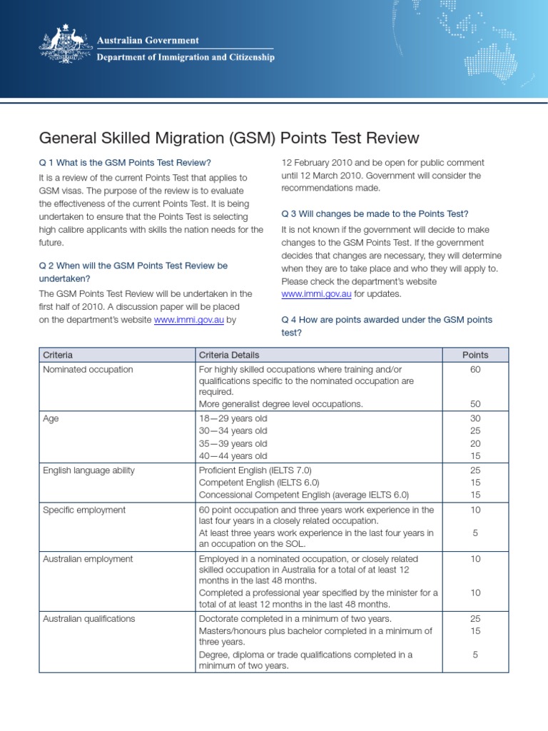 Evaluating the Effectiveness of Australia's General Skilled Migration