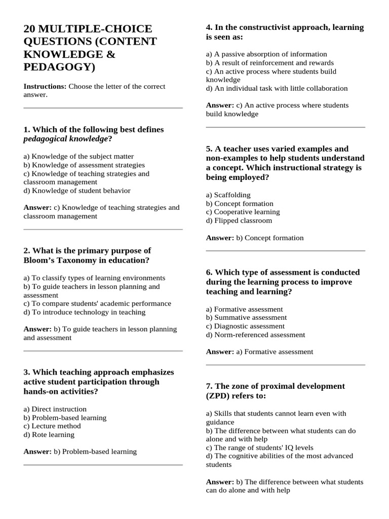 FS 2 40 MULTIPLE (Content, Knowledge & Pedagogy LEARNING ENVIRONMENT | PDF