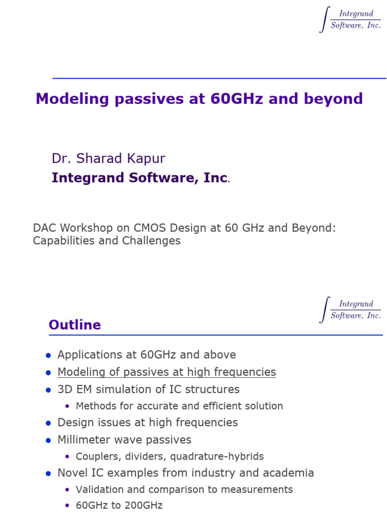 DAC 2012 60G Workshop Integrand | PDF