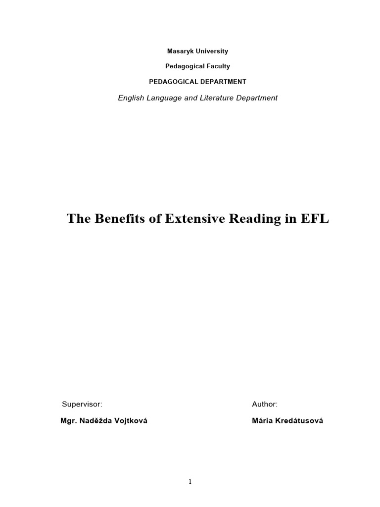 The Benefits of Extensive Reading in EFL | PDF