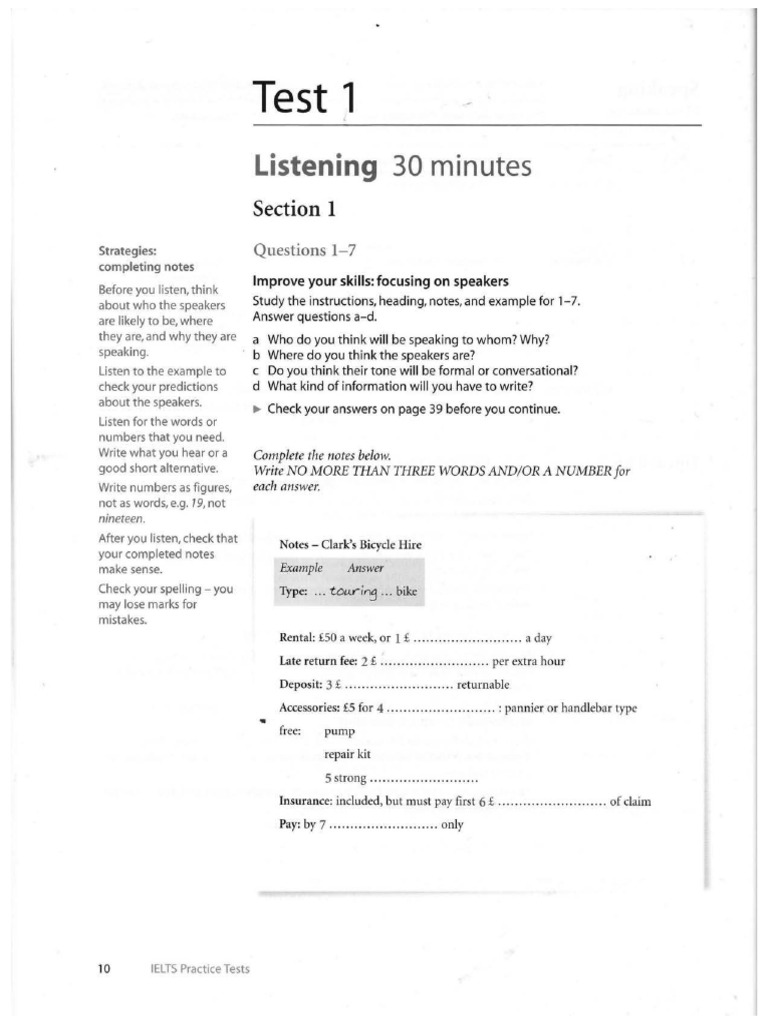 Oxford IELTS Test 01 Listening | PDF