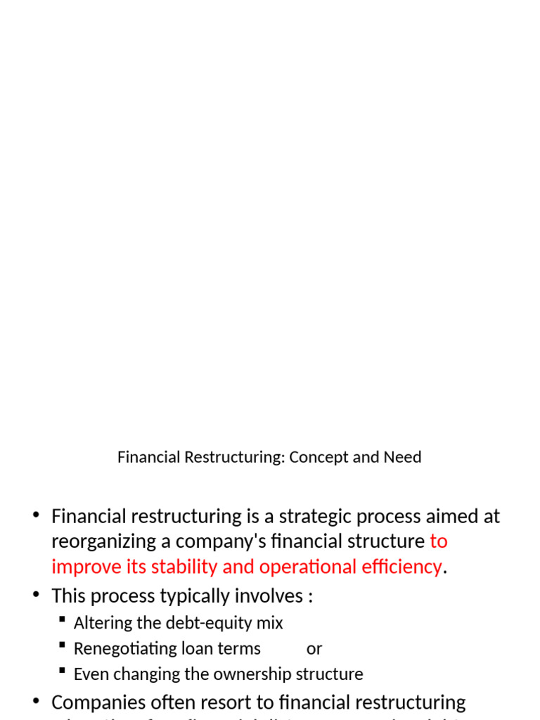 Financial Restructuring Guide | PDF
