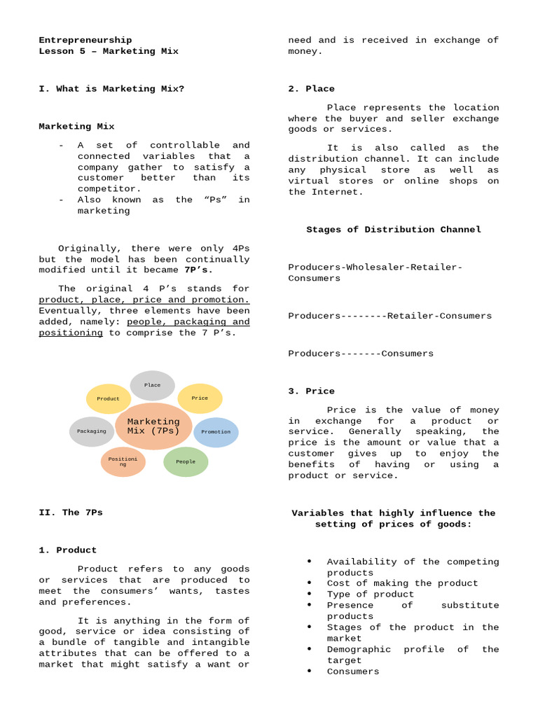 Understanding the 7Ps of Marketing Mix | PDF | Marketing | Pricing