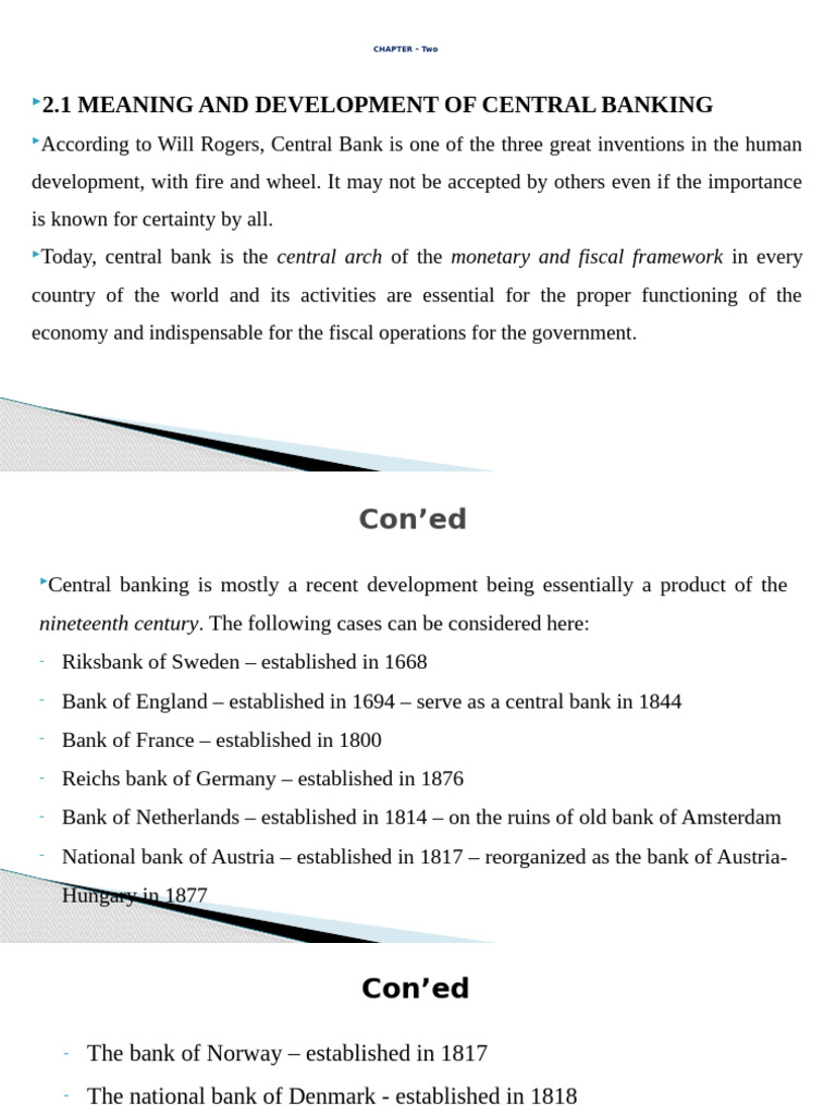 Chapter 2 Banking | PDF | Central Banks | Banks