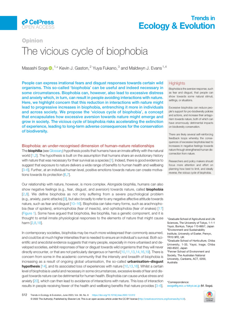 The Vicious Cycle of Biophobia Explained | PDF | Fear | Phobia