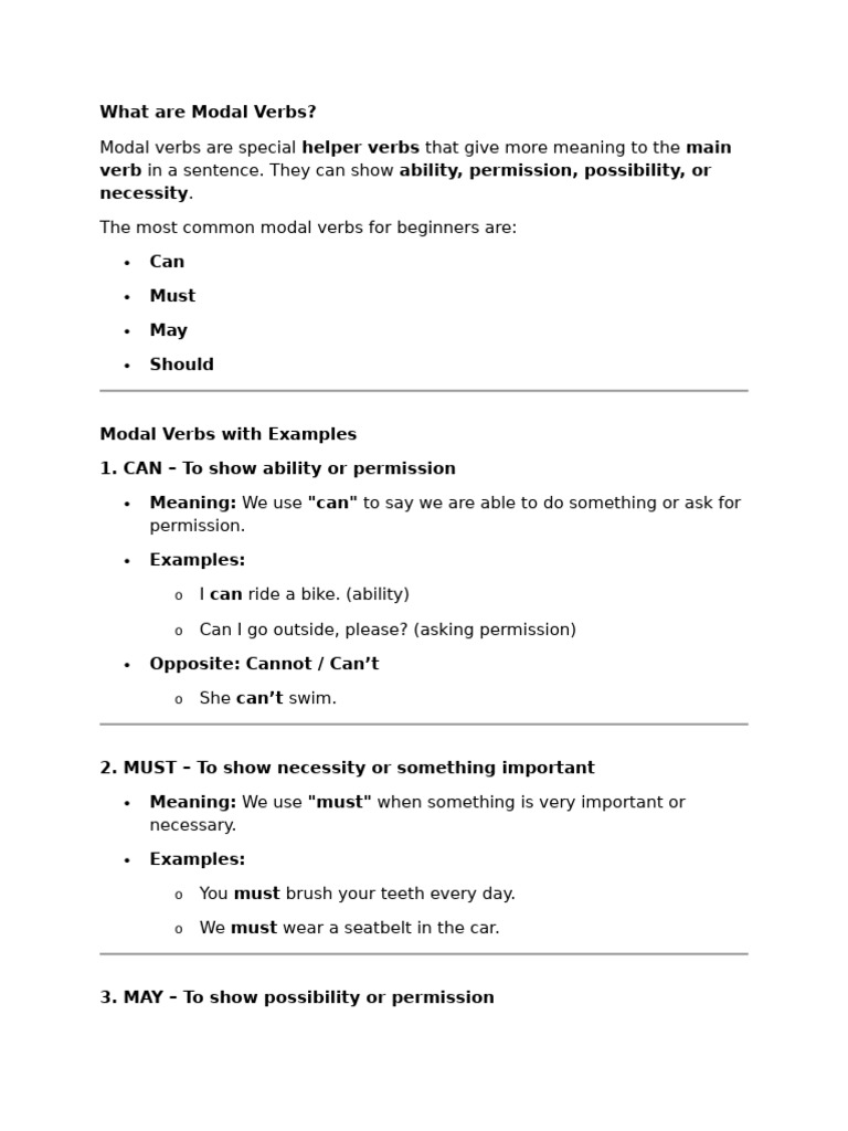 Modal Verbs Pdf Morphology Semantic Units