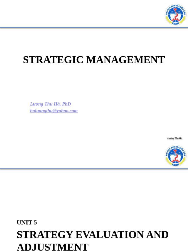Strategic MGMT - Session 5 - Strategy Evaluation | PDF | Strategic ...