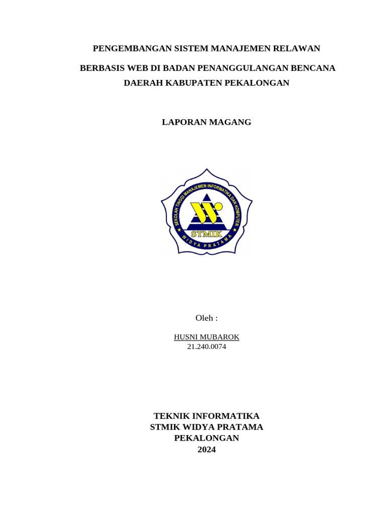 Sistem Manajemen Relawan Web BPBD Pekalongan | PDF