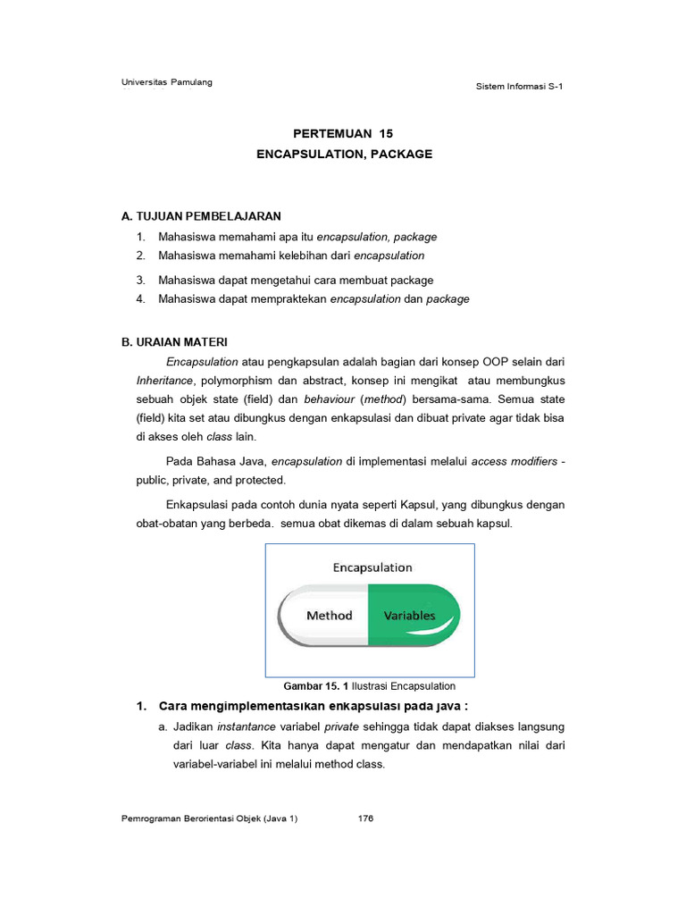 KK1108 - Pertemuan Ke-15 - Encapsulation, Package | PDF | Komputer